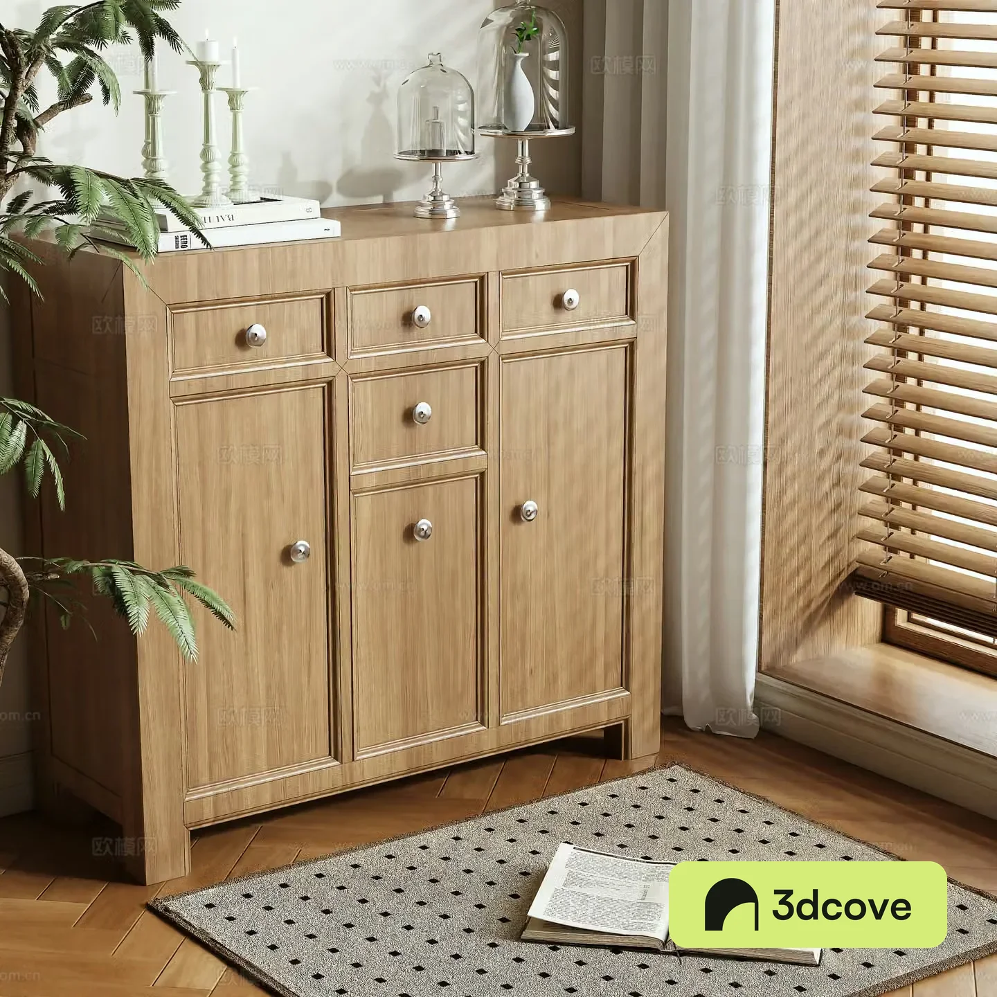 Log entrance cabinet storage cabinet