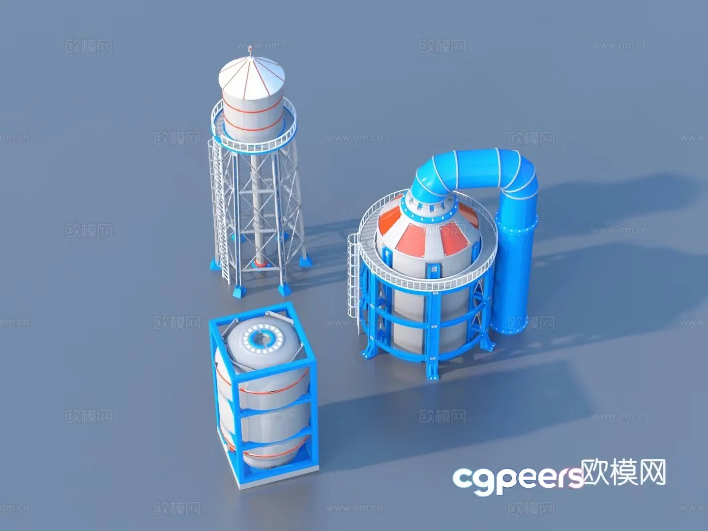 Storage tank Industrial storage tank Valve Ladder 3D model