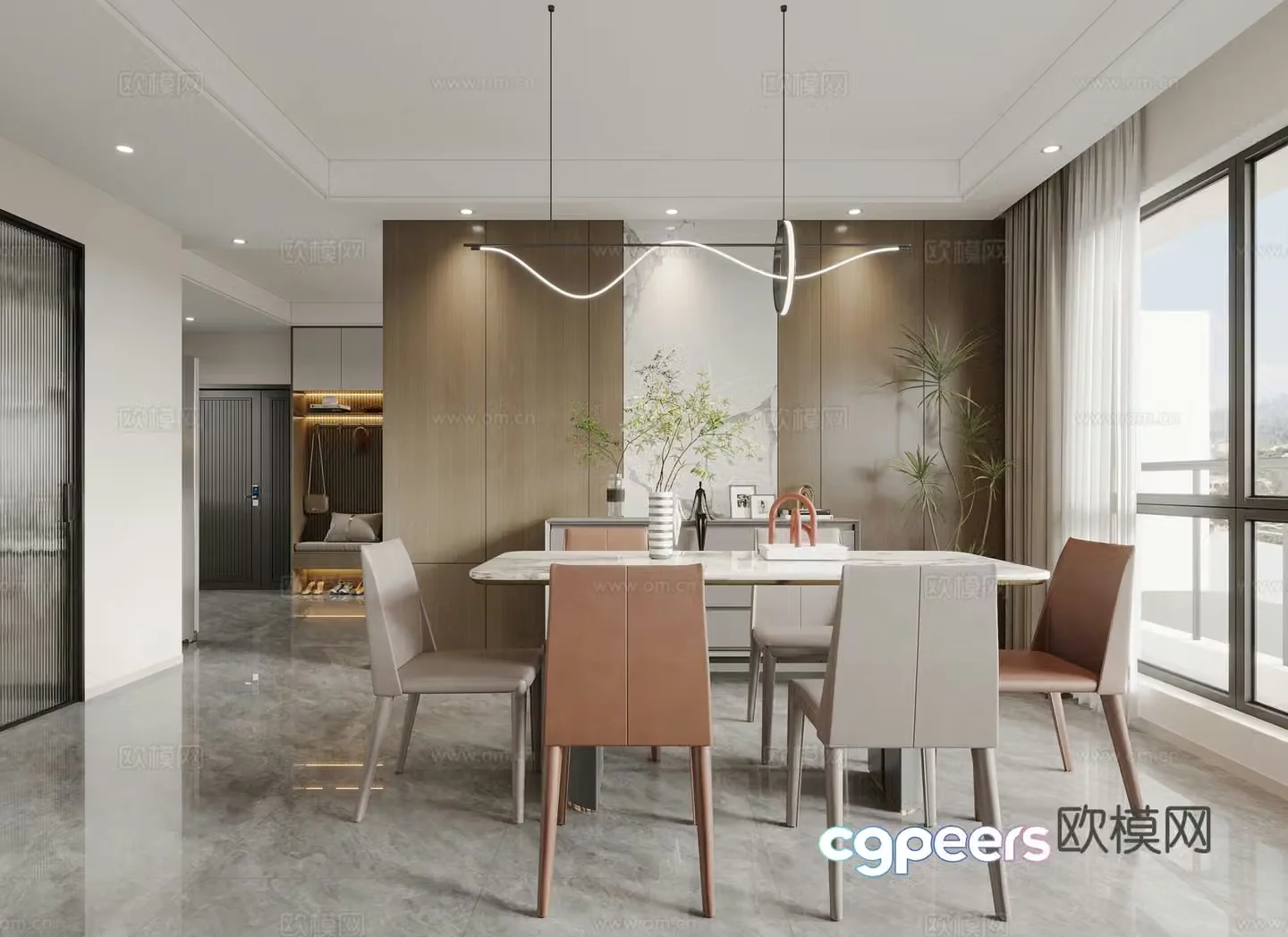 Modern restaurant 3d model