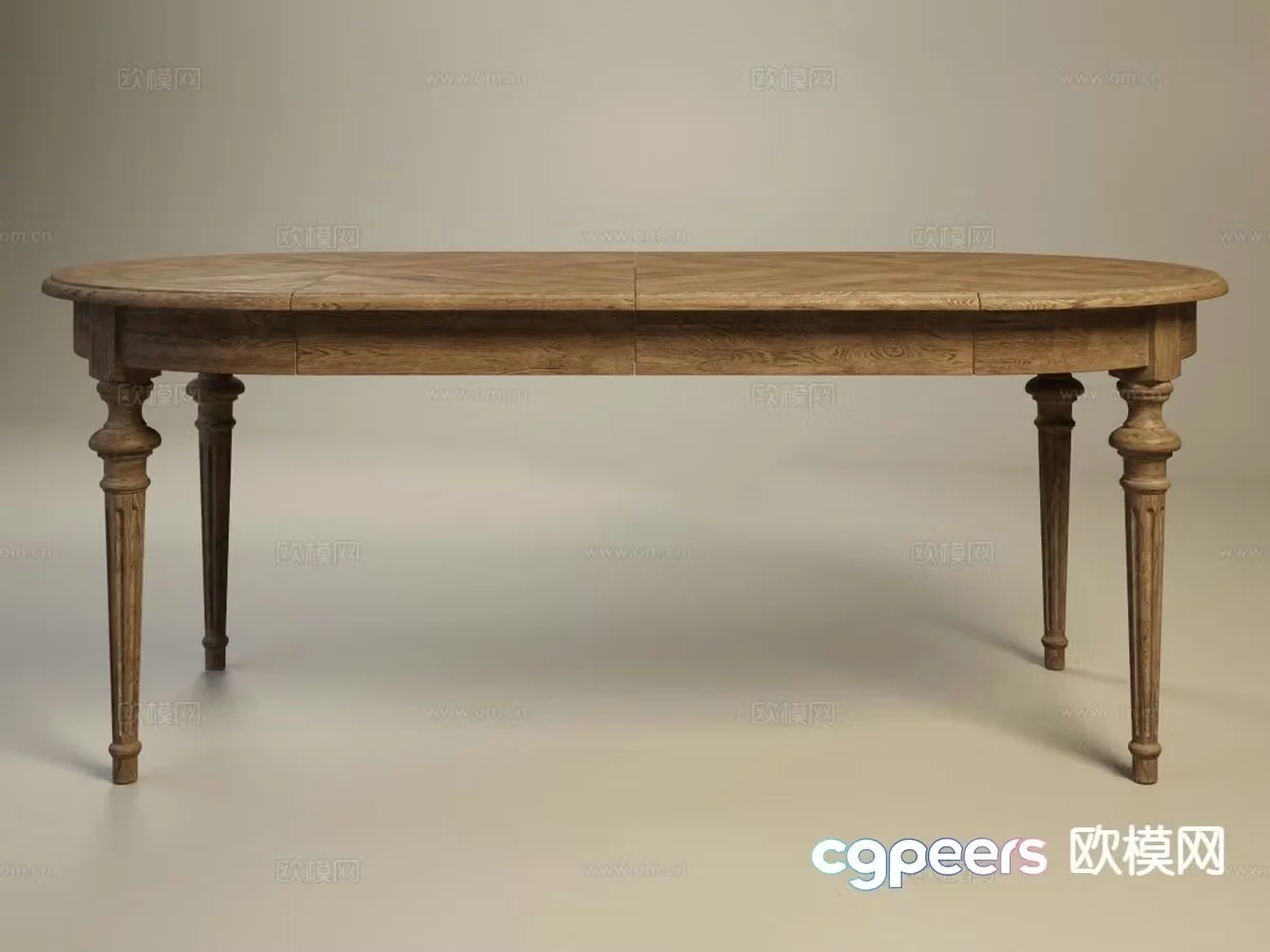 American dining table oval dining table 3d model