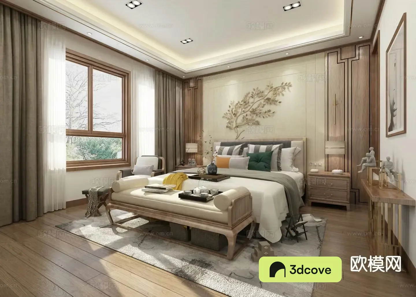 New Chinese style bedroom master bedroom