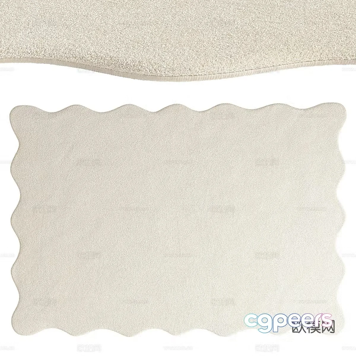Modern Cream Style Carpet 3d Model