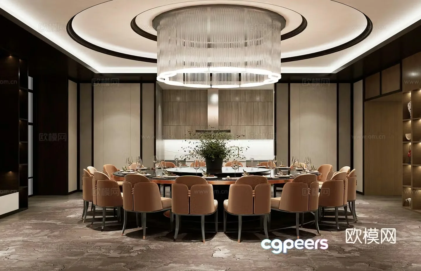 Modern restaurant private room Modern Chinese restaurant private room 3D model