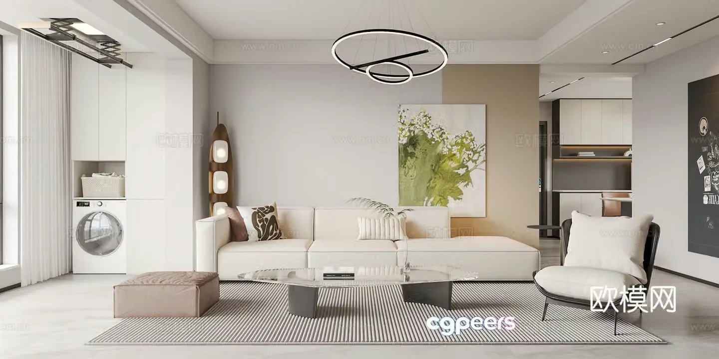 Modern guest restaurant 3d model