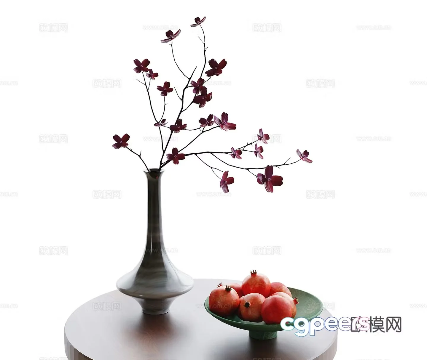 French vase flower art fruit plate fruit ornament 3D model