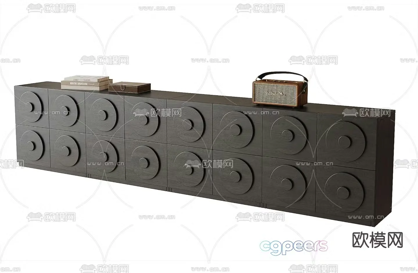 Modern chest of drawers low cabinet 3d model