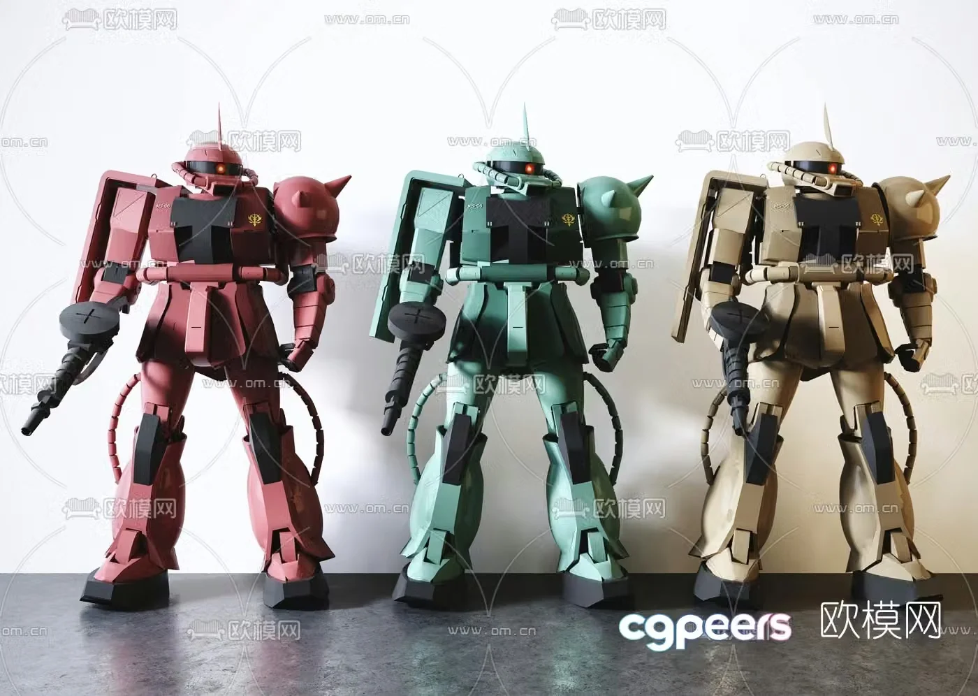 Modern Gundam robot toy 3d model