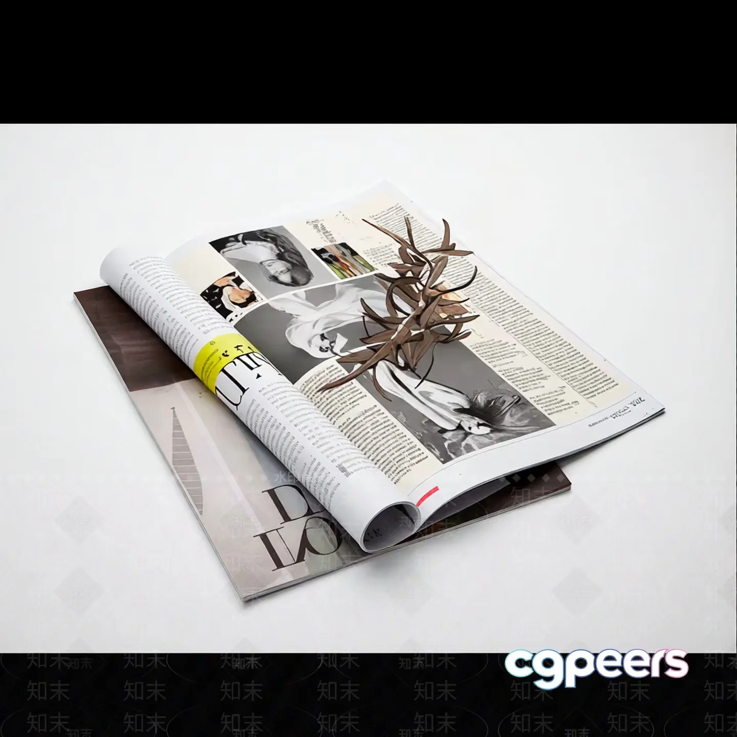 Modern Magazine Pages 3D Model – 4392 – VRAY Render