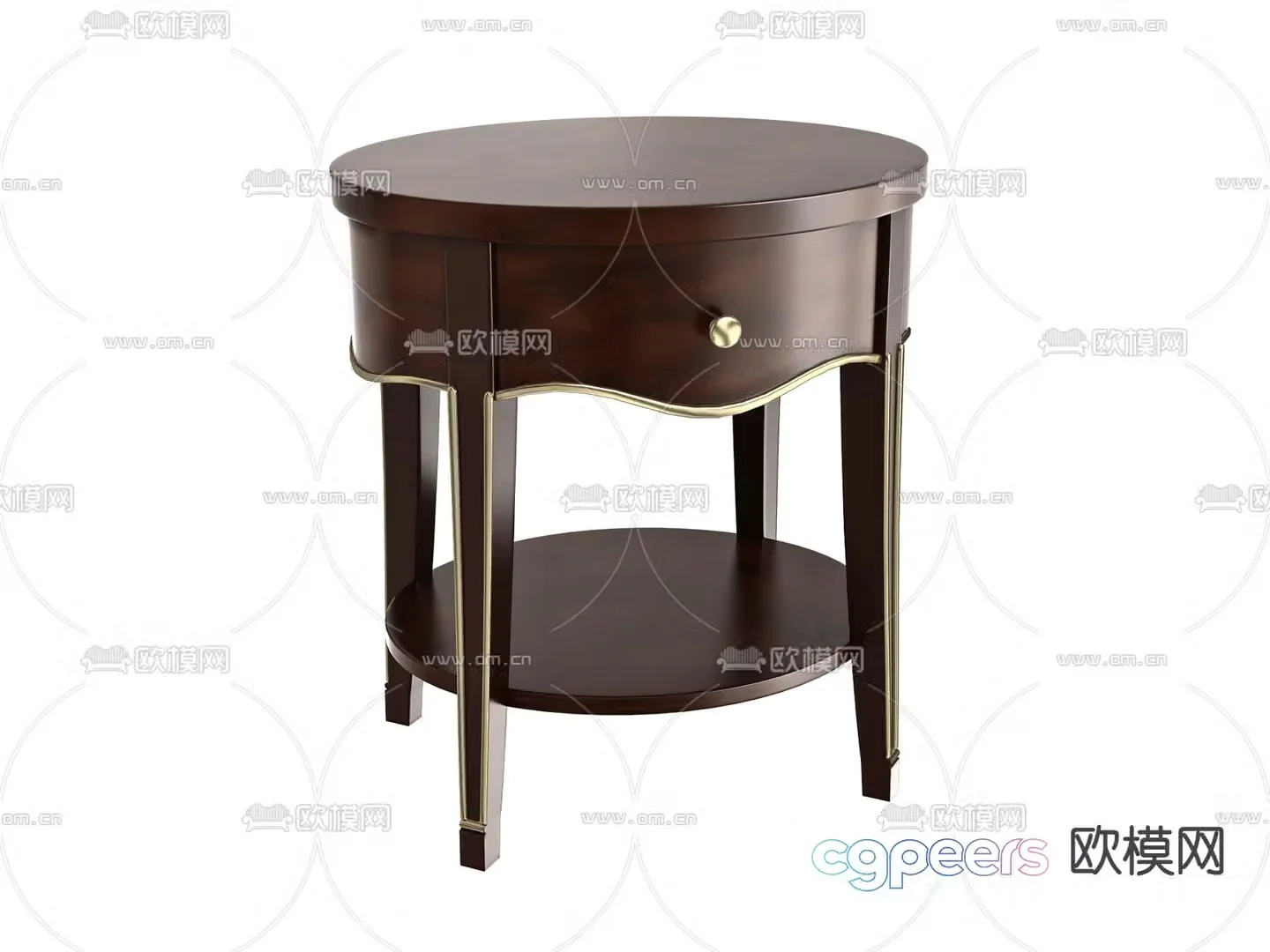 Medieval style bedside table 3d model