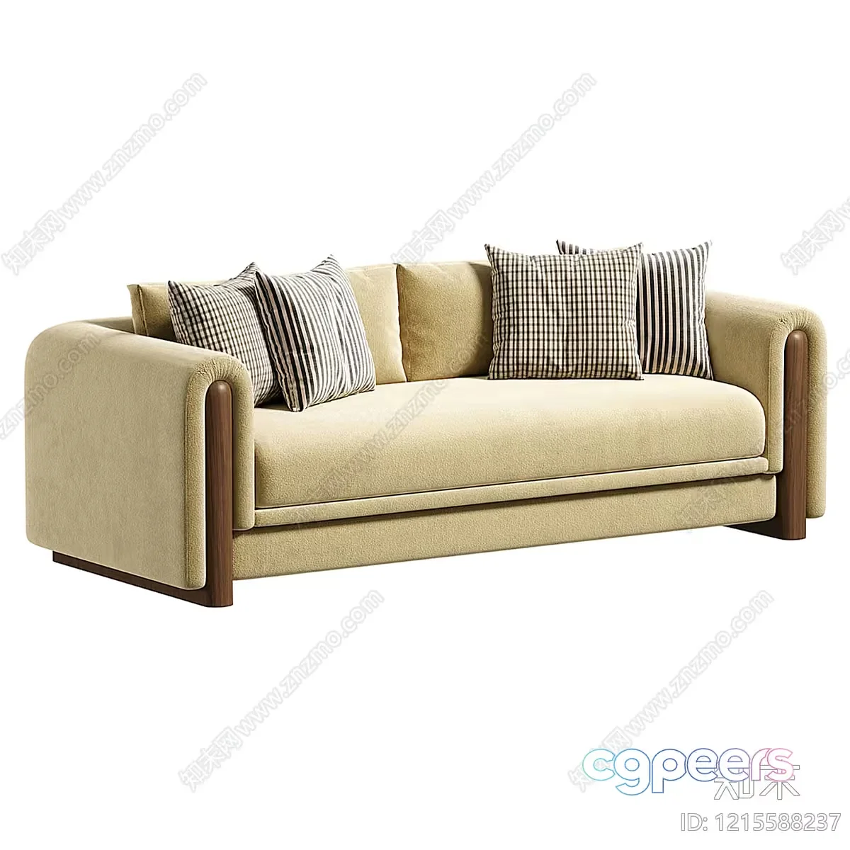 Modern Beige Sofa 3D Model – 10974 – VRAY Render