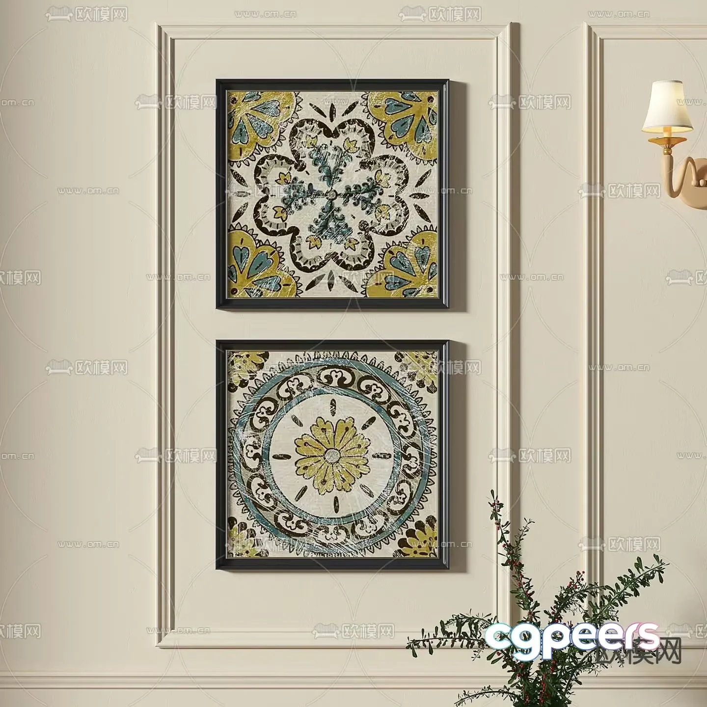 Modern Art Display 3D Model – 5743 – VRAY Render