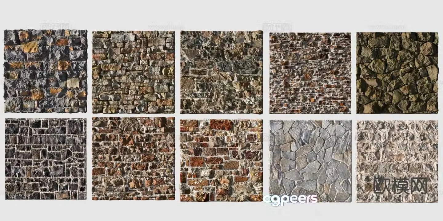 Spliced â€‹â€‹stone wall stone barrier cultural stone retaining wall 3d model