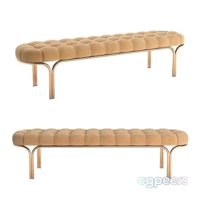 3ds Max Free – CB2 Luxey Tufted Suede Bench