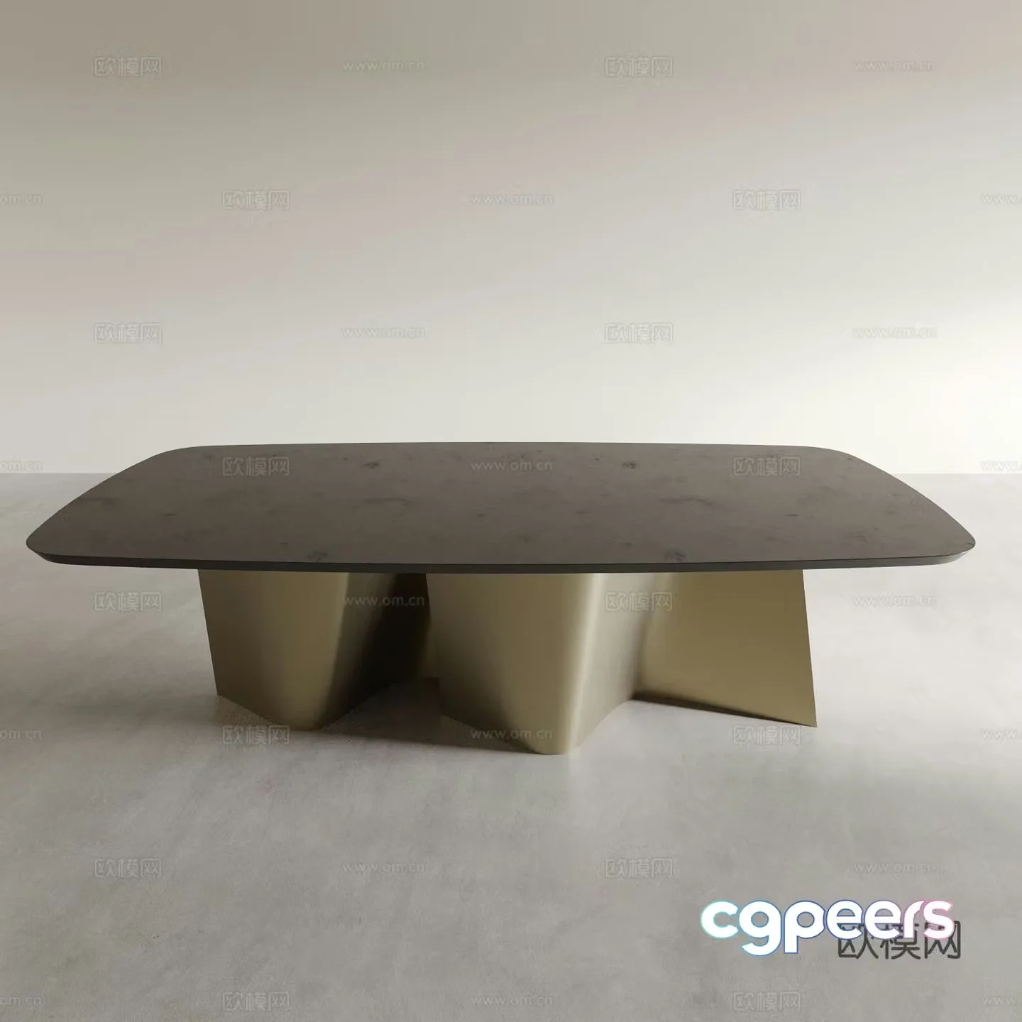 Minimalist dining table bar-shaped dining table 3D model
