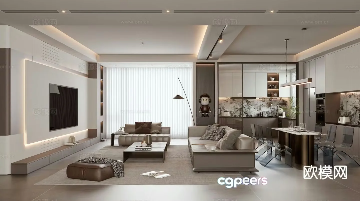 Light luxury restaurant 3D model