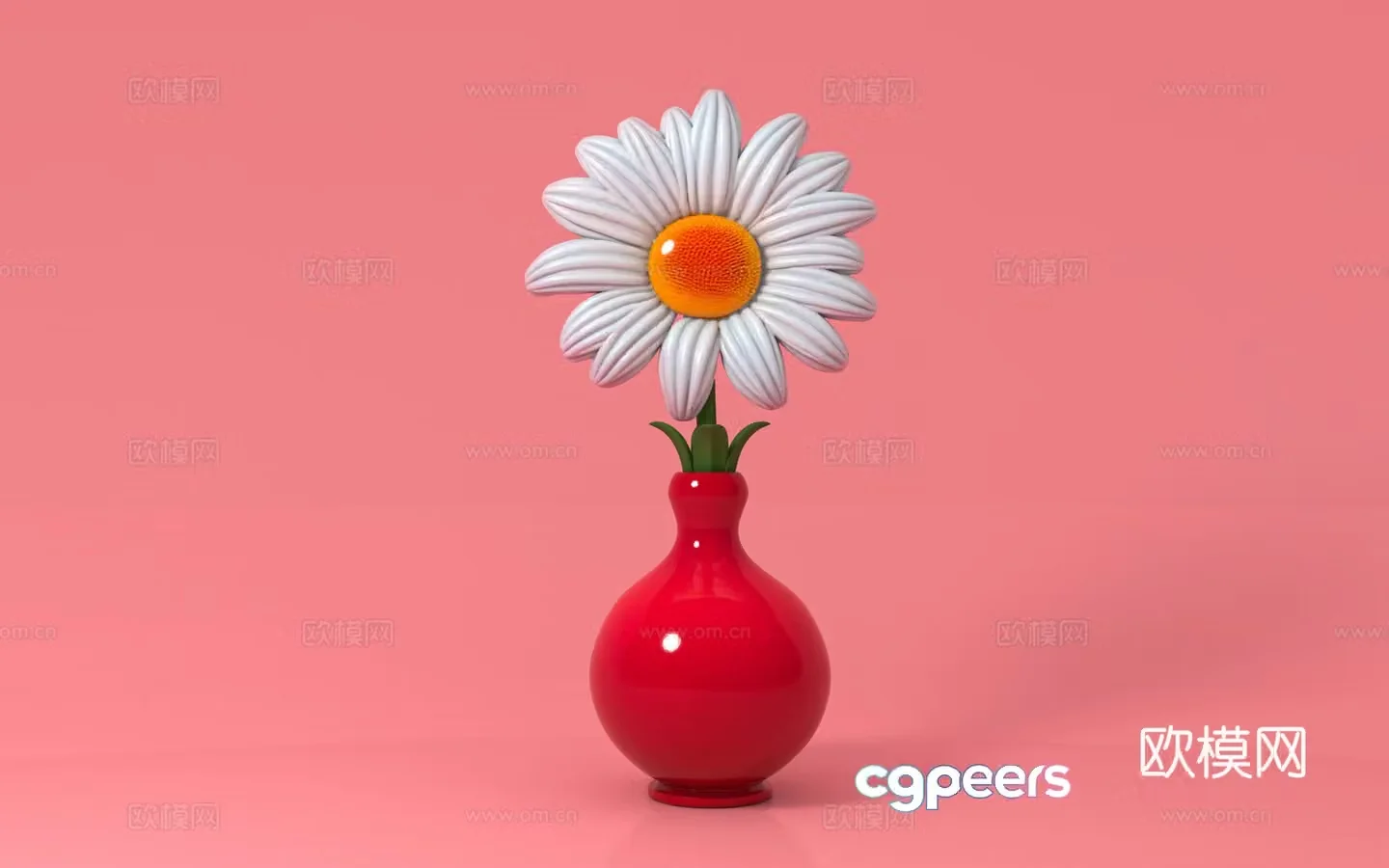 Flower vase Chrysanthemum beautiful old cartoon flowers beautiful old arrangement cartoon style beautiful old props 3d model