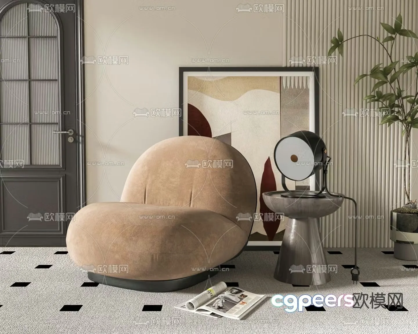 Modern single sofa 3d model