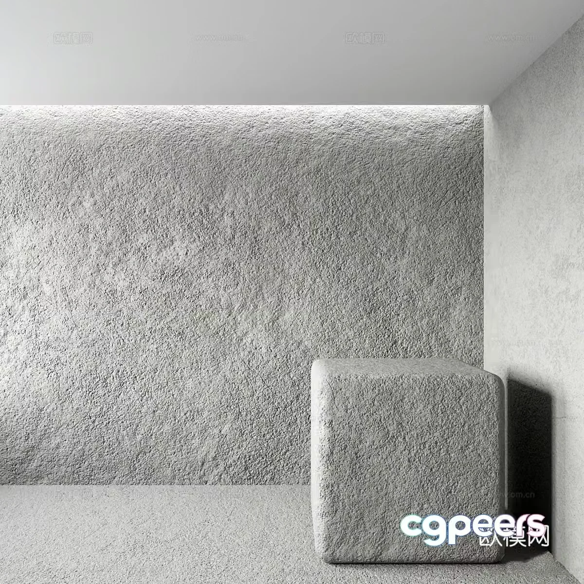 Modern micro-cement wall paint concrete wall 3d model