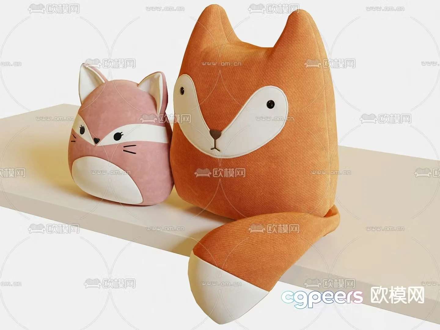 Plush toy fox doll 3d model