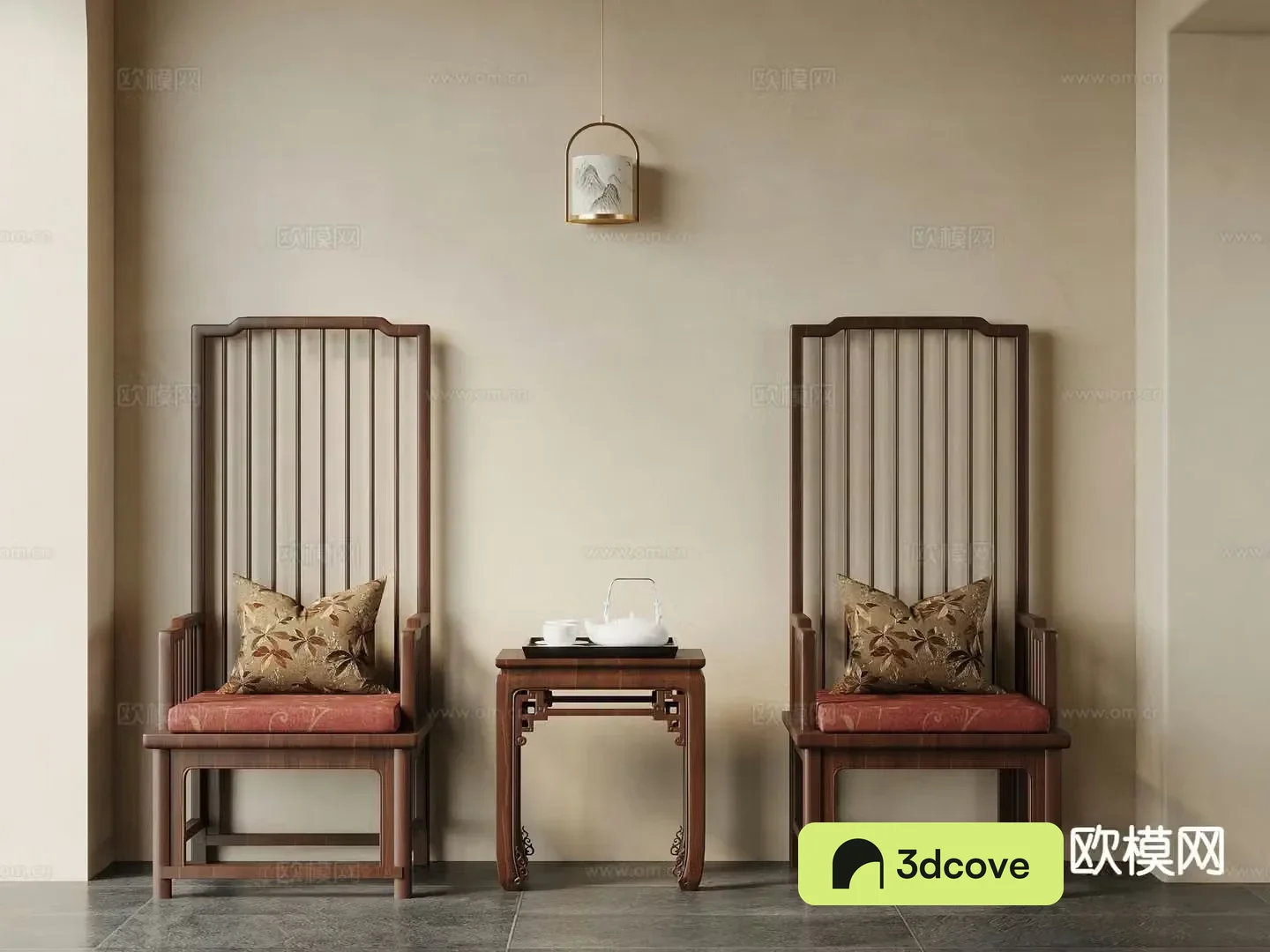 New Chinese style leisure chair high back chair