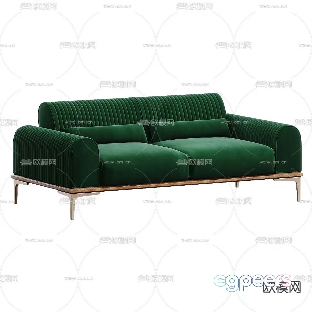 Green sofa double sofa 3d model