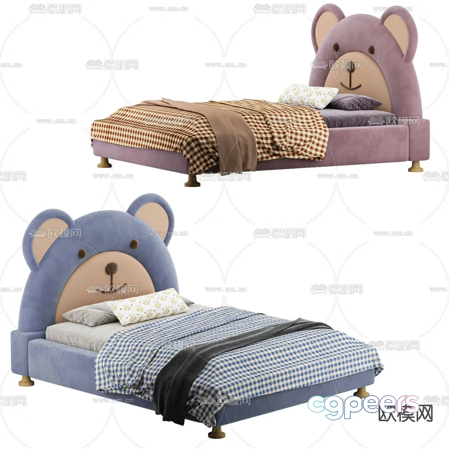 Bear bed children’s bed 3d model