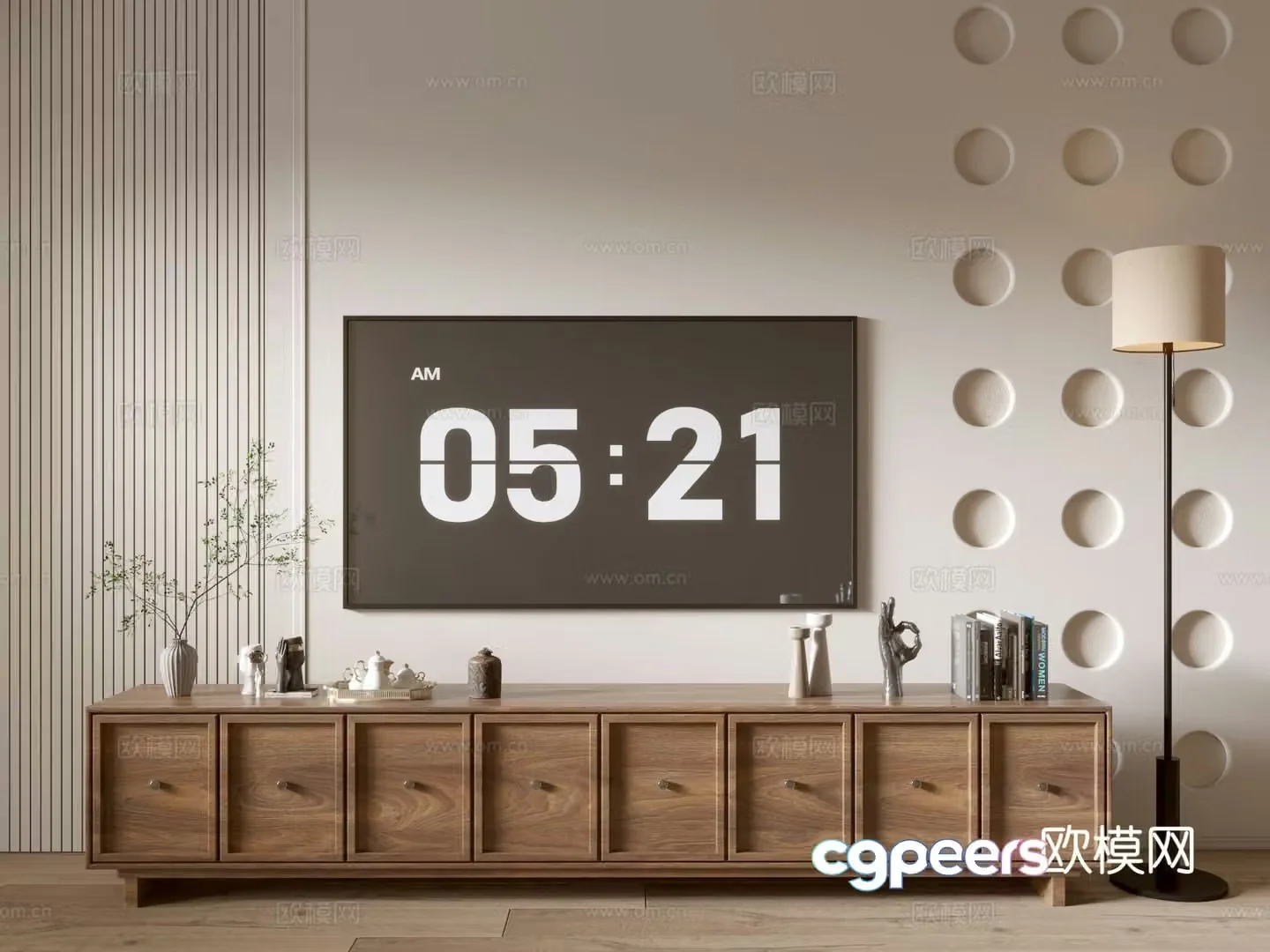 Medieval style TV cabinet 3D model