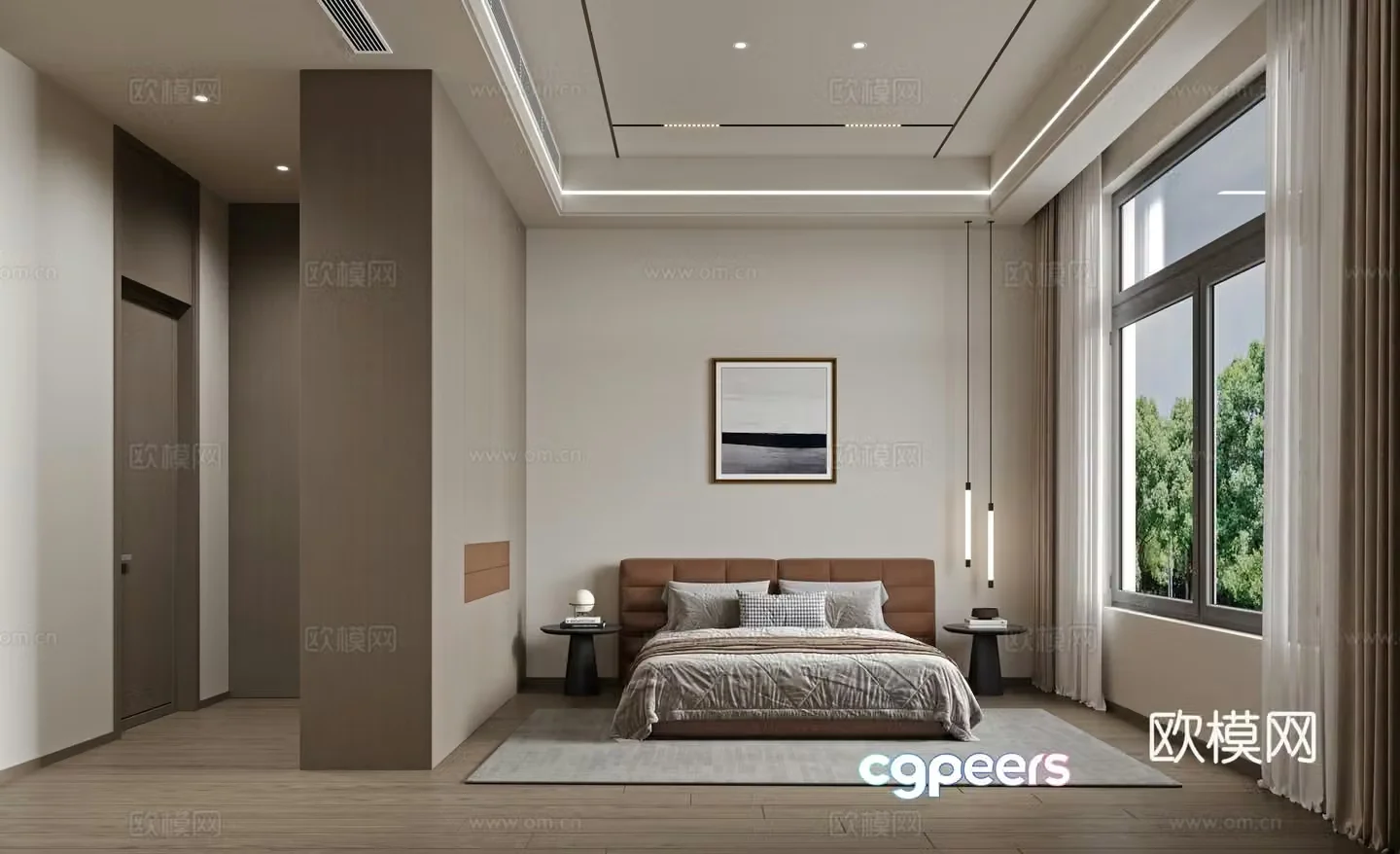 Bedroom without owner lights 3D model