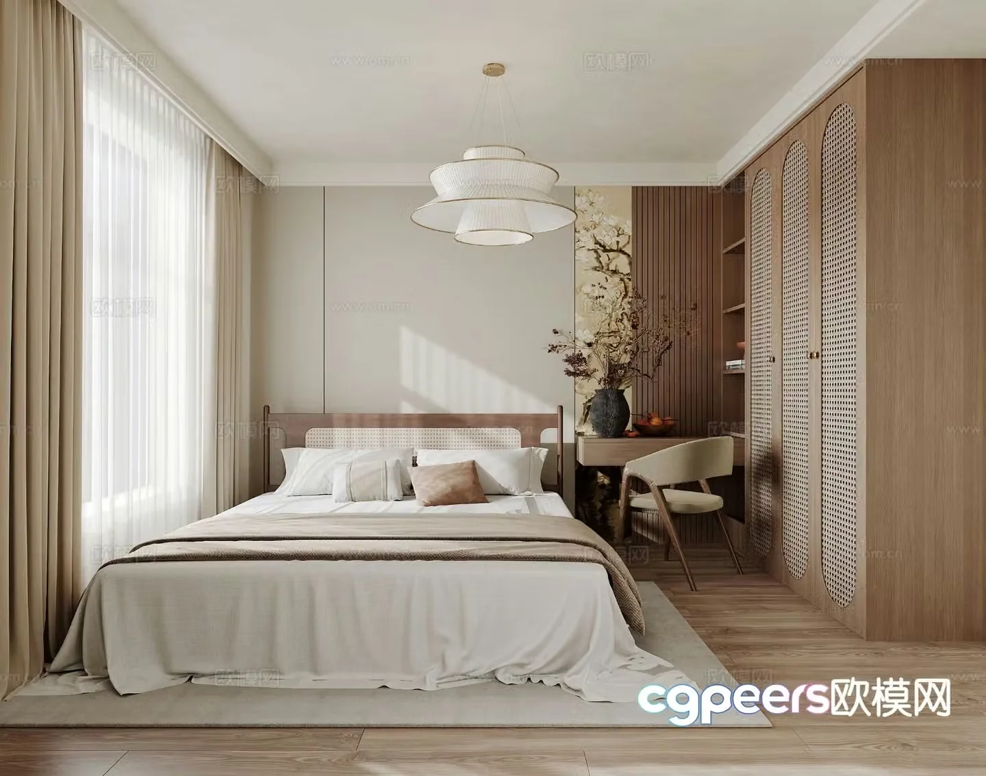 Wabi Sabi bedroom master bedroom 3d model