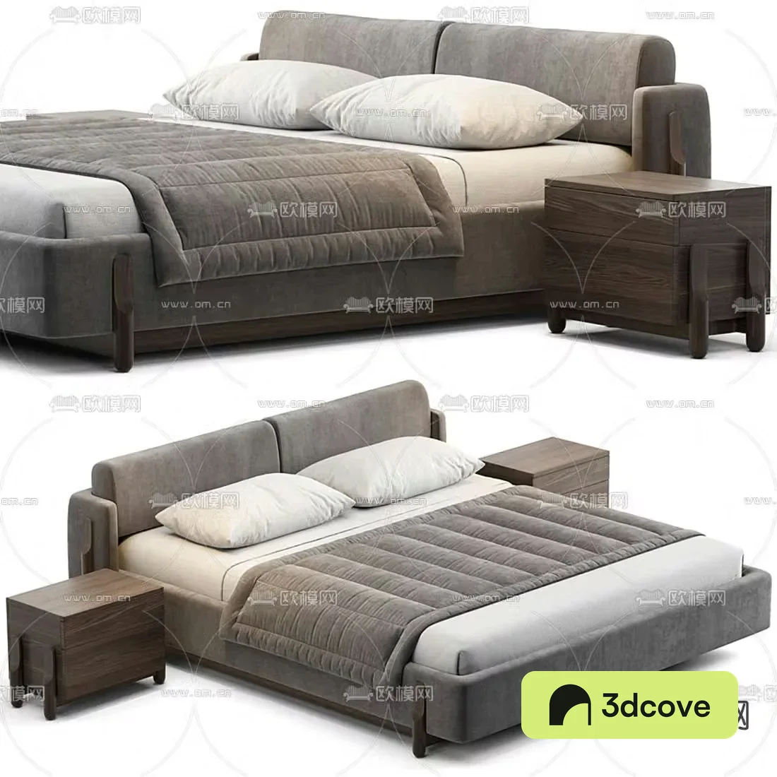 Meridiani modern fabric double bed