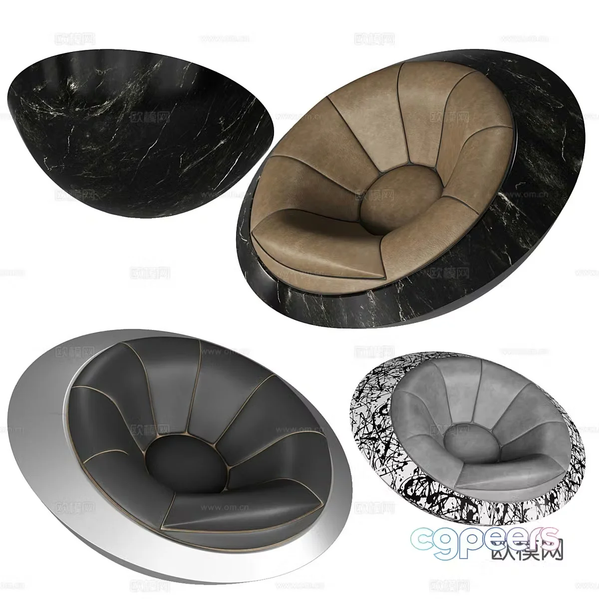 Modern light luxury Ufo casual sofa 3d model