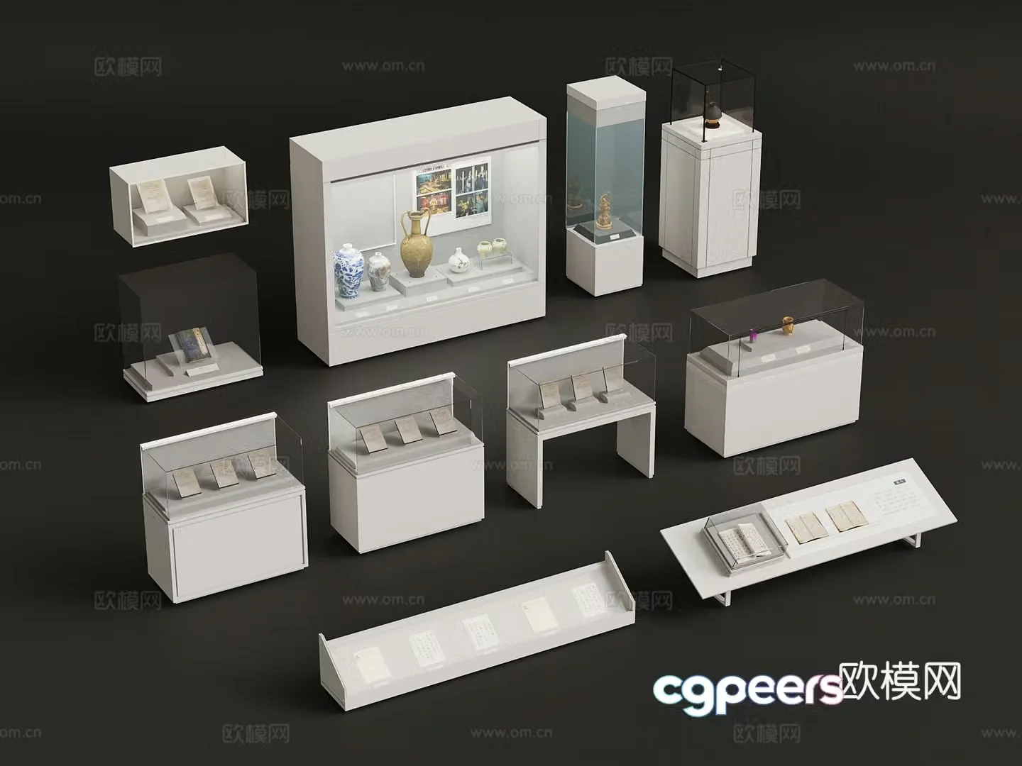 Cultural Relics Showcase Display Station 3D Model