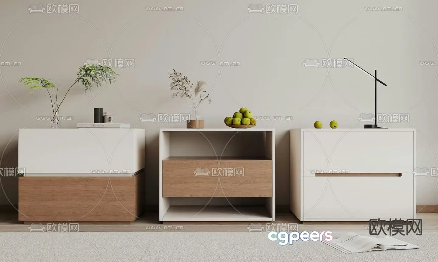 Modern bedside table 3d model