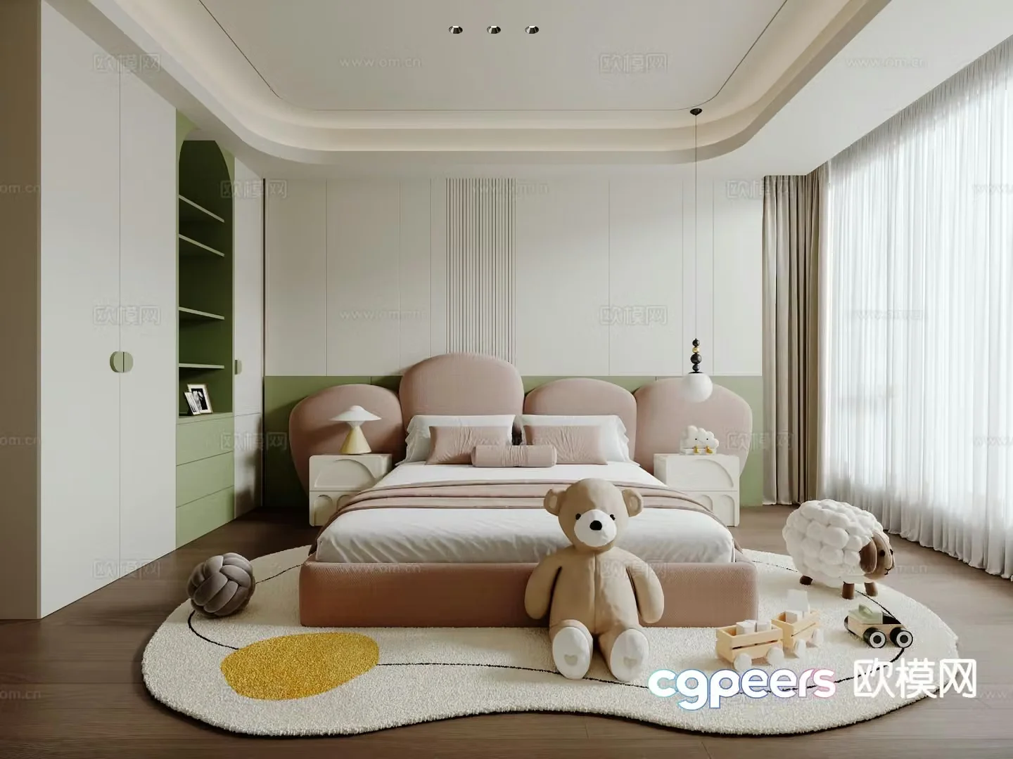 Cream style children’s room girl’s room 3d model
