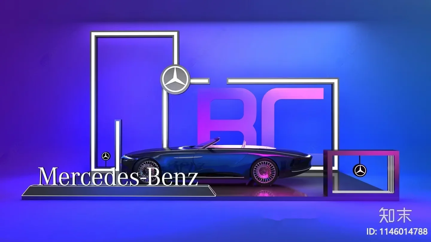 The Single Main Subject Is A Mercedes-Benz Car Characterized By Its Sleek Design 3D Model – 22511 – VRAY Render