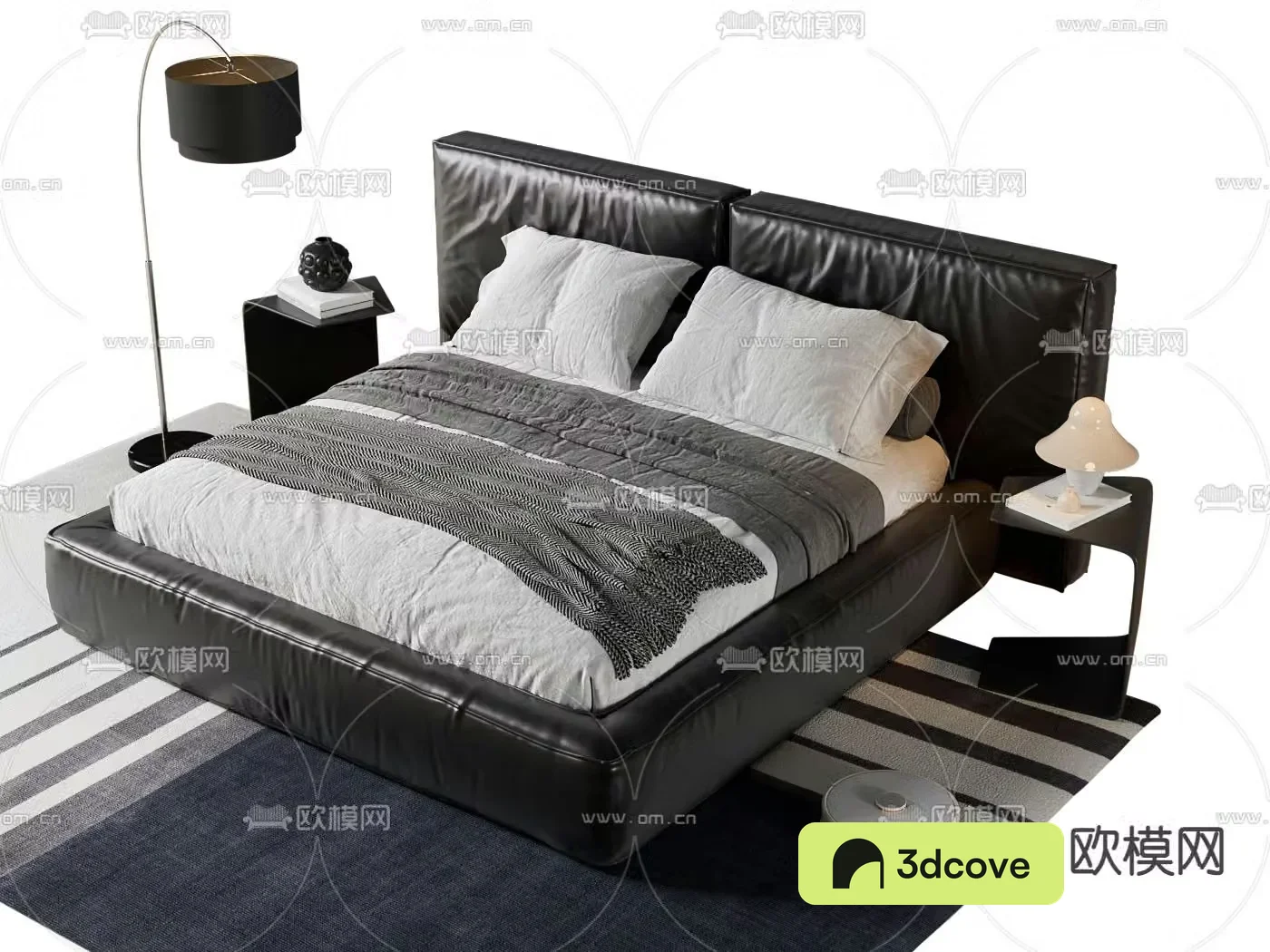 Leather double bed