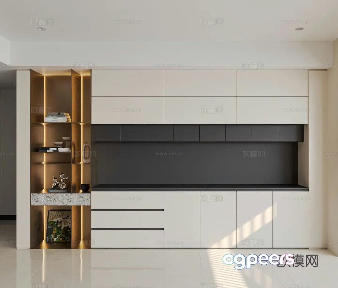 Modern minimalist sideboard 3d model