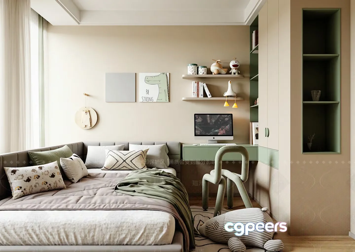 Modern Bedroom 3D Model – 7608 – VRAY Render