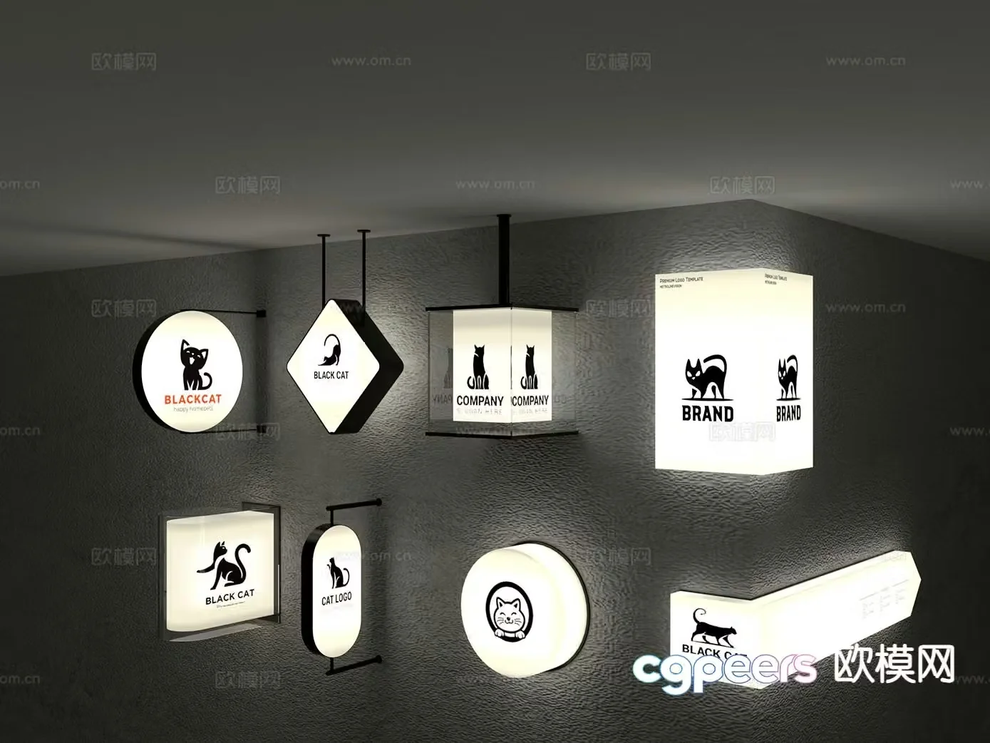 Internet celebrity light box acrylic light box pet sign 3D model