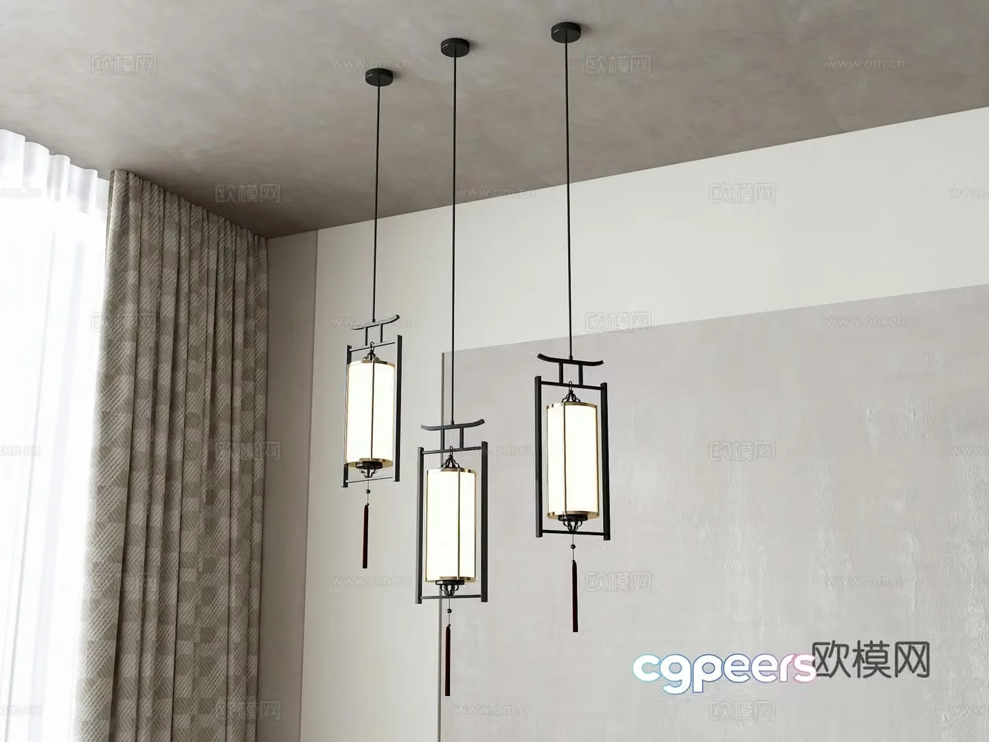 New Chinese chandelier 3D model