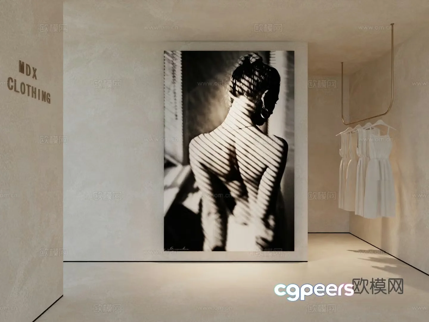 Modern workwear hanging painting poster hanging painting 3d model