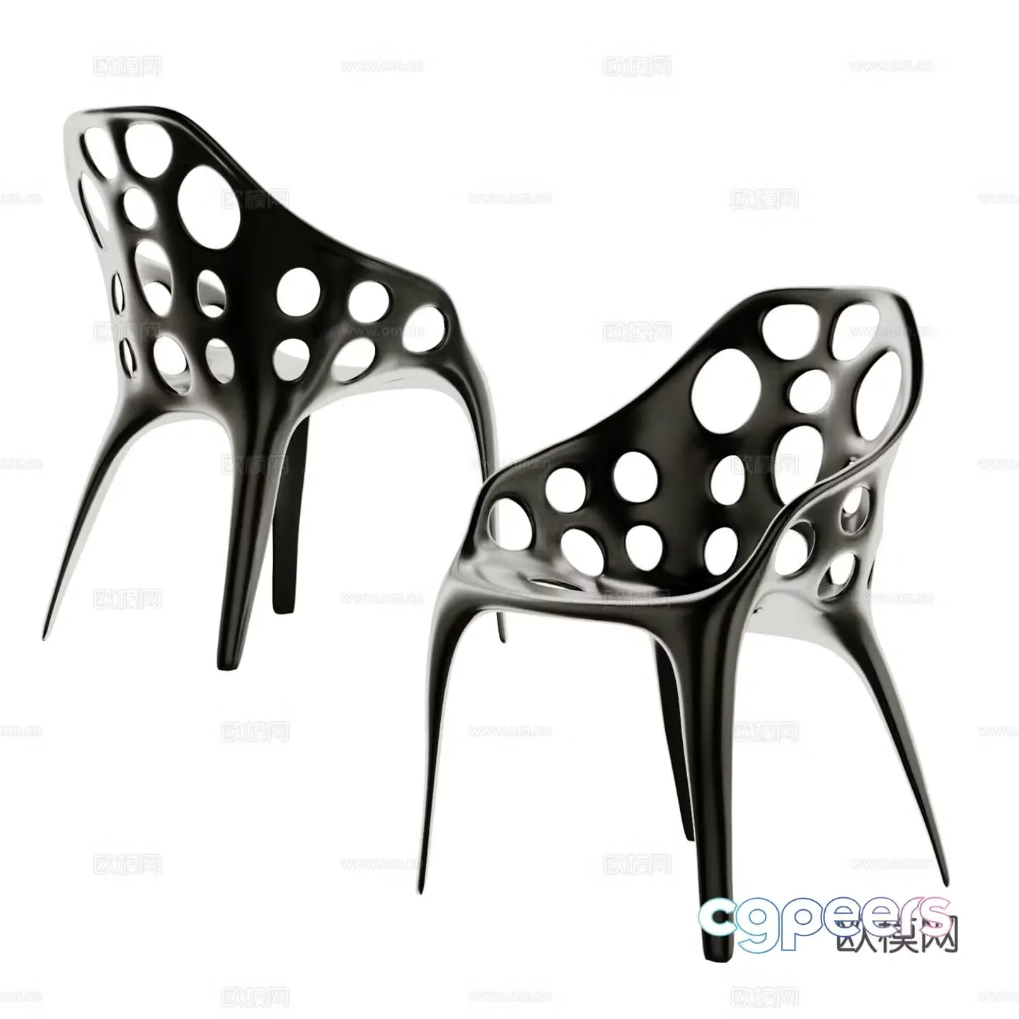 Modern chair dining chair 3d model