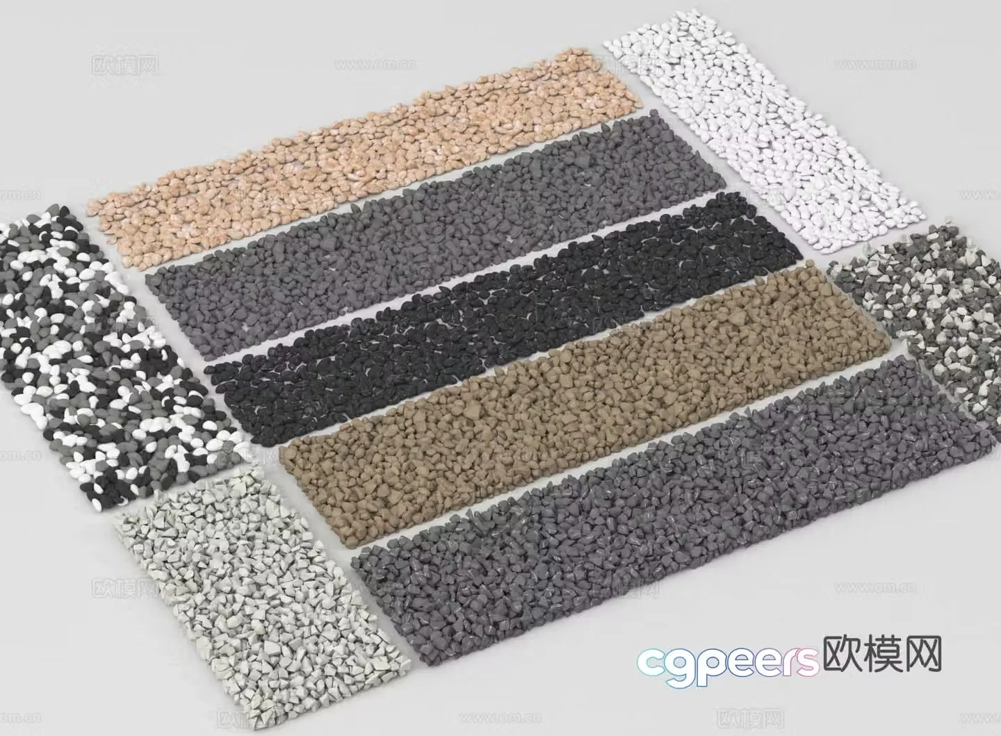 Stone Cobblestone Cobblestone floor gravel stone 3d model