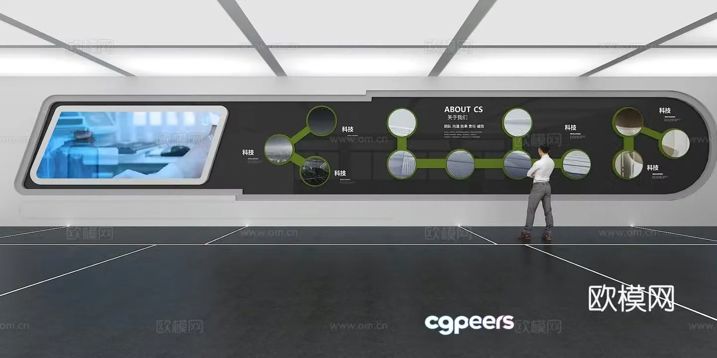 Cultural wall Corporate culture wall Display wall Classroom Exhibition hall Campus culture Corridor 3D model