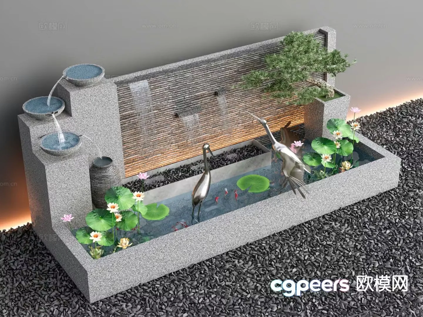 New Chinese style courtyard sketch 3D model