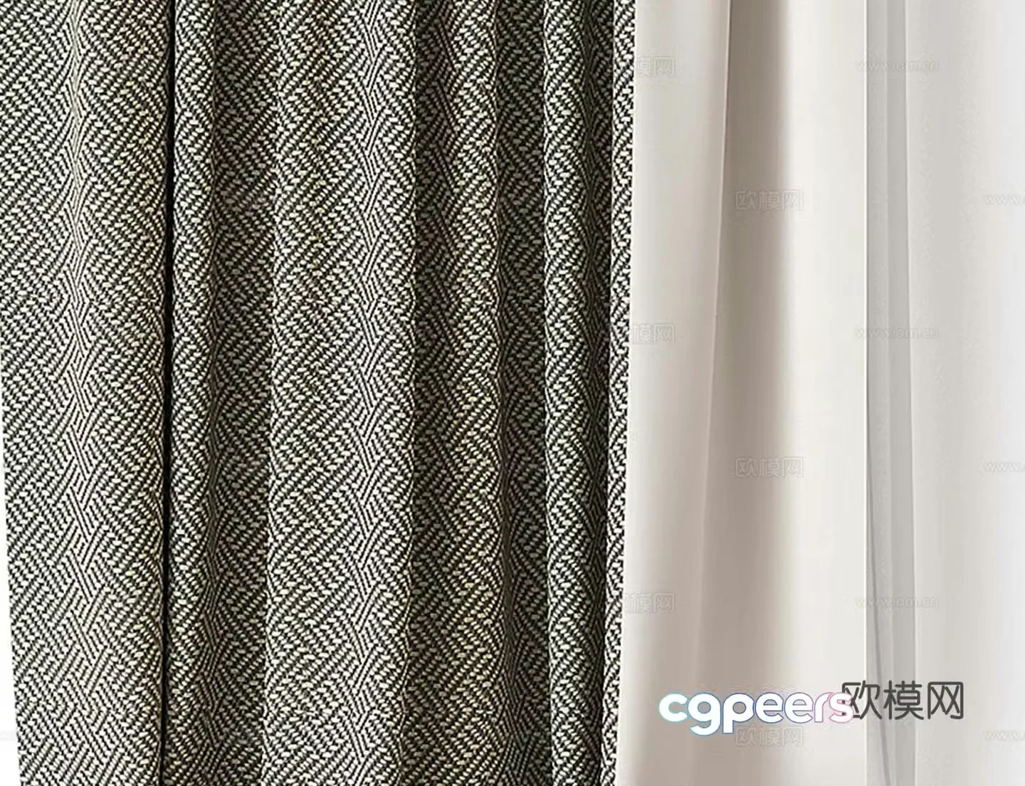 New Chinese curtain 3D model