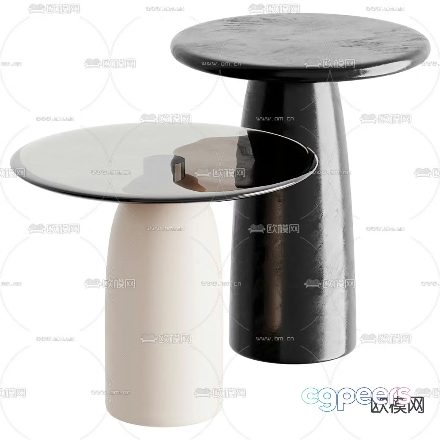 Emmanuel Gallina modern glass side table 3d model