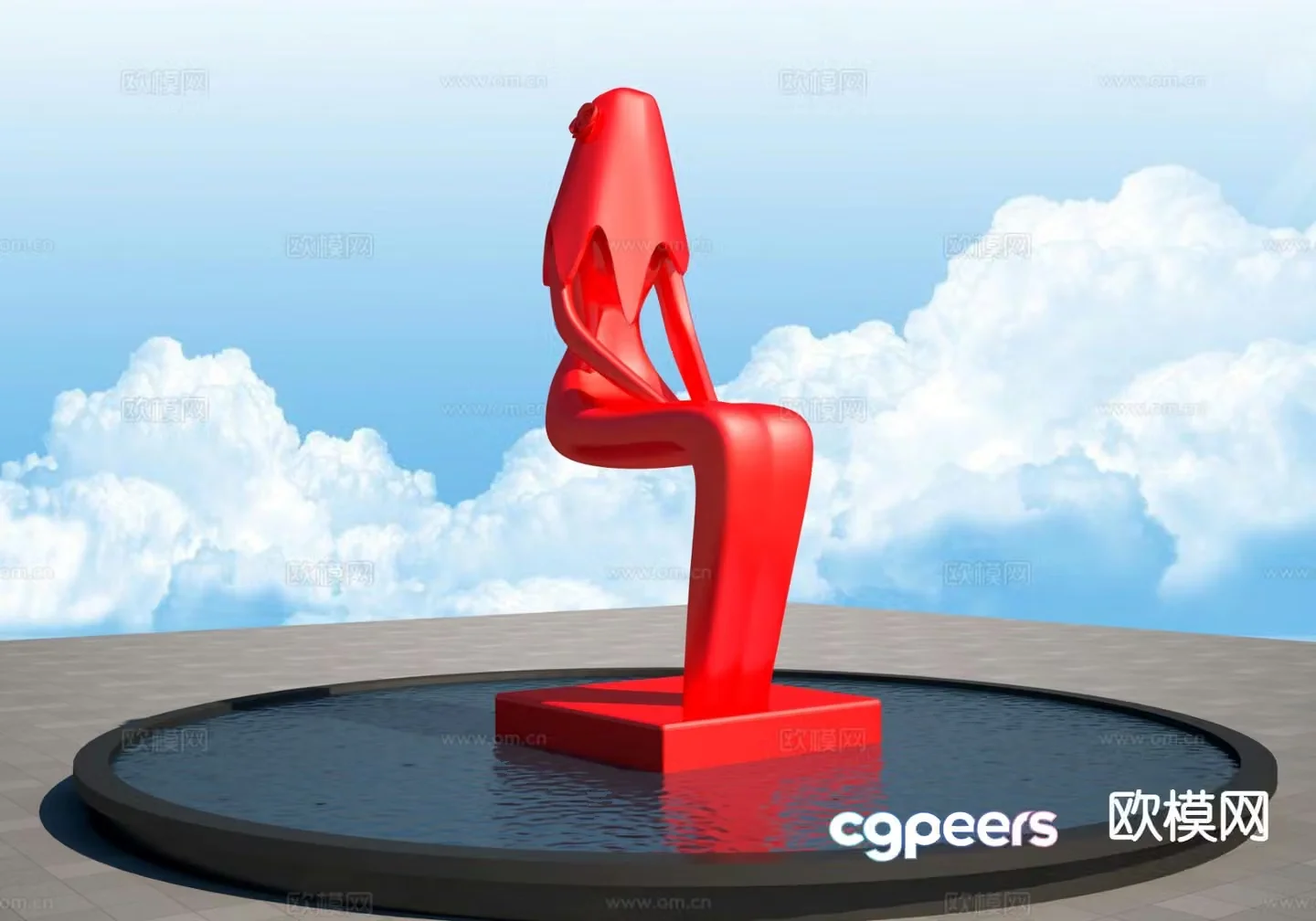 Outdoor sculpture landscape sculpture 3d model