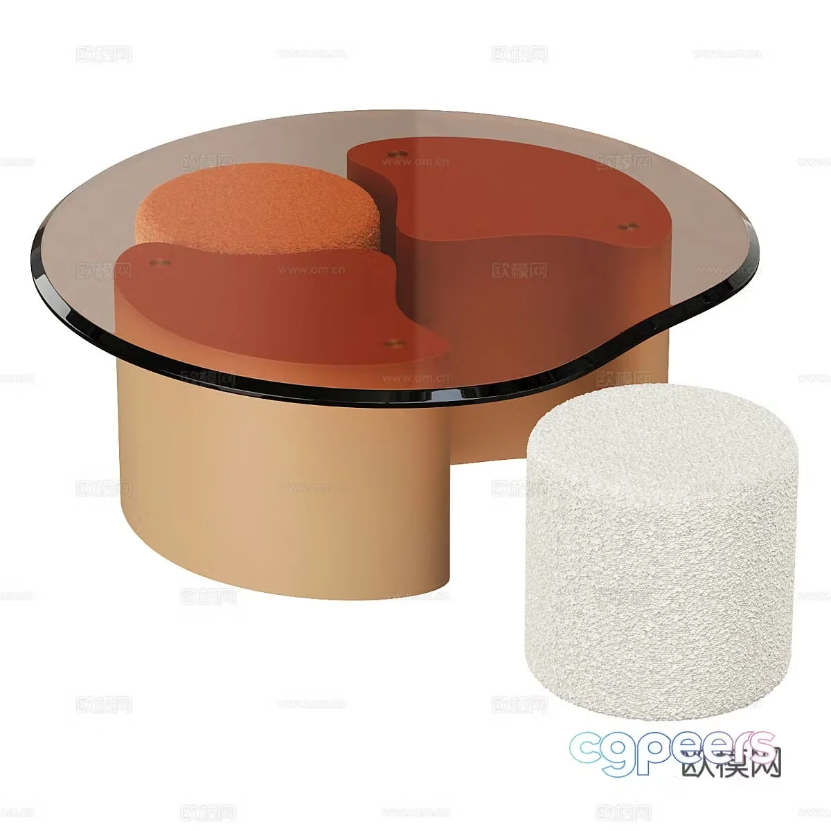 Modern Italian Poglio glass coffee table 3d model