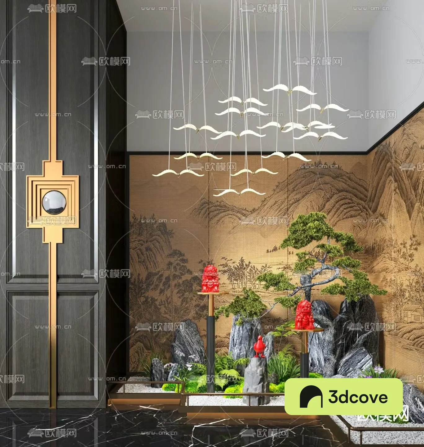 Indoor landscape plant landscaping rockery sculpture